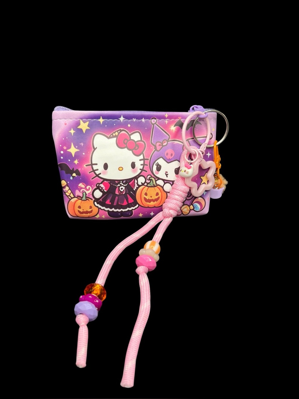 Hello Kitty & Kuromi Halloween Coin Purse Keychain Charm 🎃🐾💜